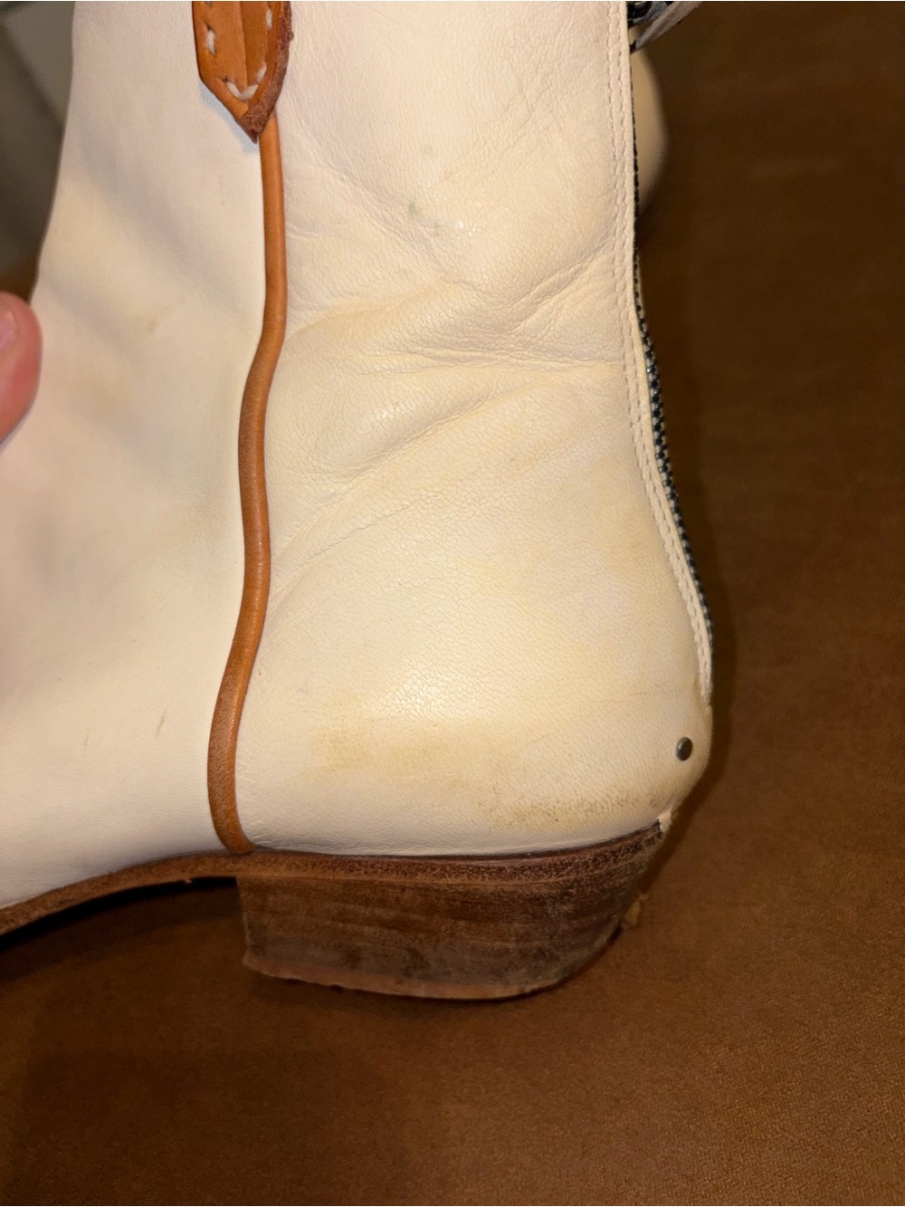 Free People We The Free Wesley White/boneLeather Ankle Boots Size 39 / 9 - Picture 15 of 16